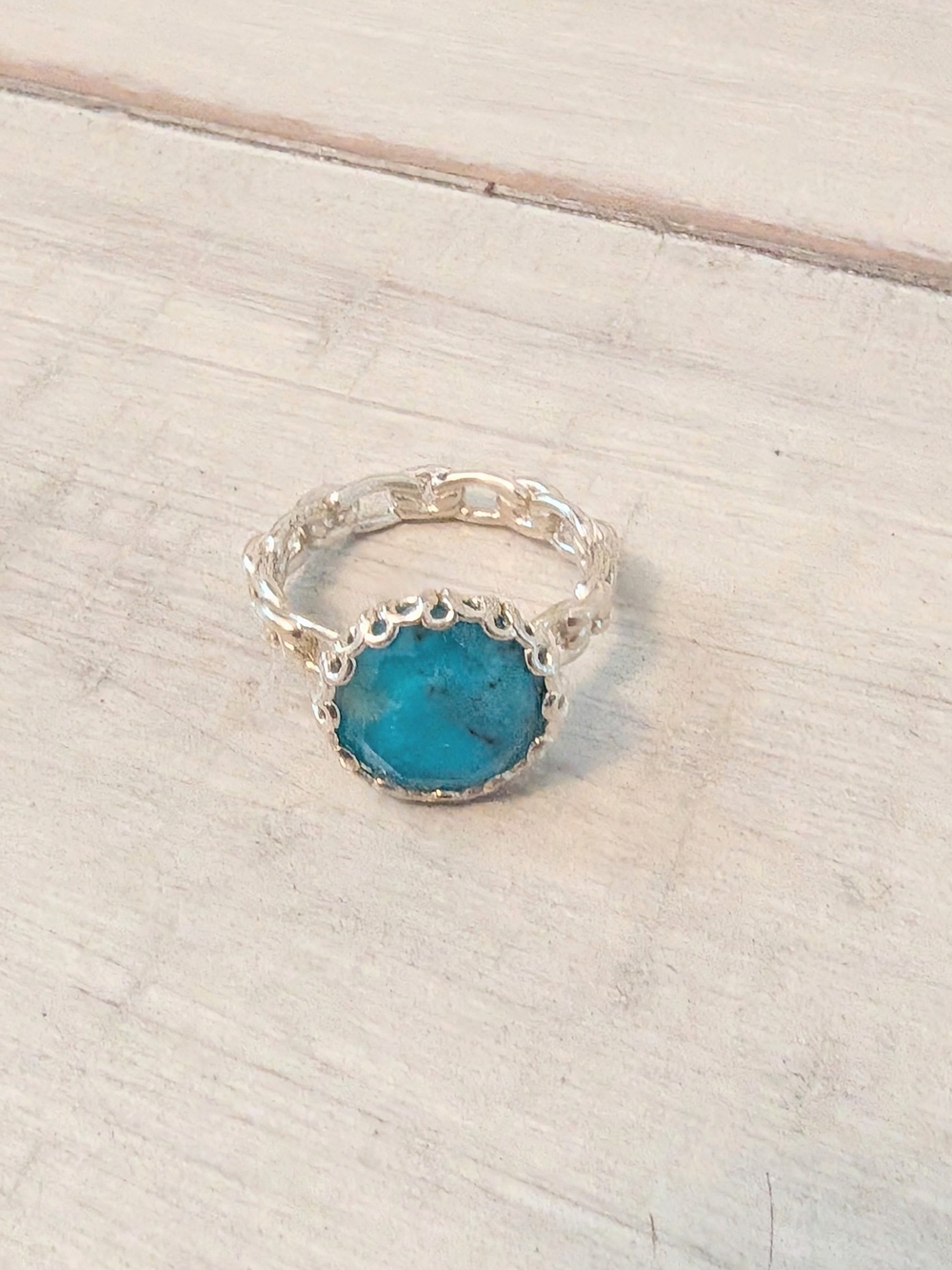 Jane Sterling Silver Cocktail Ring in Turquoise by Kendra Scott Size 8